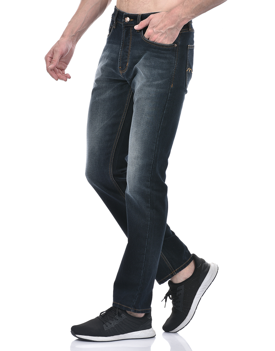 Numero Uno Men Solid Dark Blue Jeans
